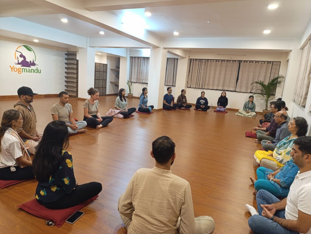 108 Om Chanting Meditation at Yogmandu Yoga.